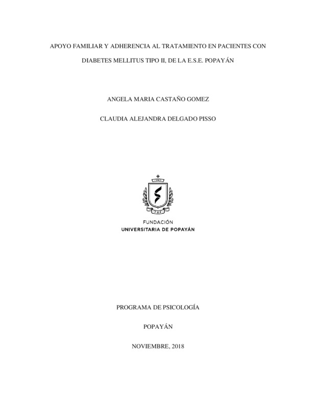 APOYO FAMILIAR Y ADHERENCIA AL TRATAMIENTO EN PACIENTES CON DIABETES MELLITUS TIPO II DE LA E S