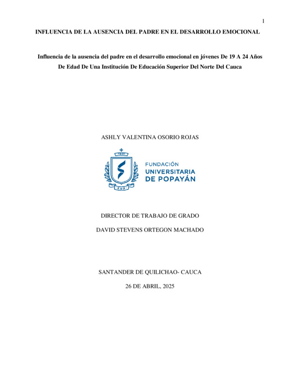 Influencia de la ausencia del padre en el desarrollo emocional en ...